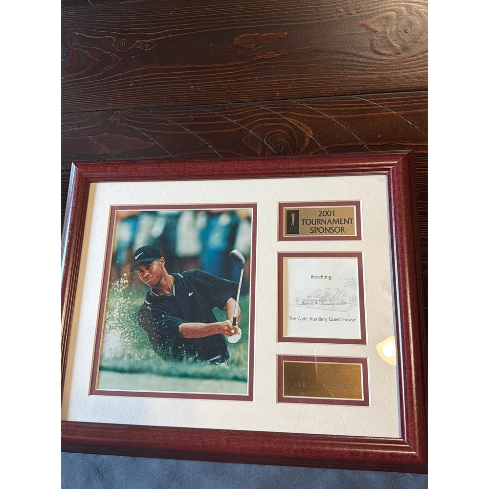 Tiger Woods PGA Tour Grand Slam Champion Framed Photo 2001 Tournament Sponsor